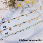 tobillera lujos Oro chino 9&
