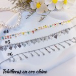 tobillera lujos Oro chino 9&