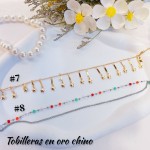 tobillera lujos Oro chino 9&