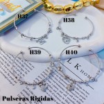 #H Pulseras Rígidas Con Dijes Oro Chino 16&