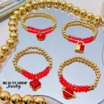 Pulsera perla Swarovski con dije Oro chino (&9.5）