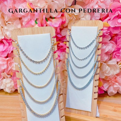 choker de Pedreria lujo oro chino 20&