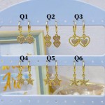 #Q Zarcillos nuevo  Oro chino 6&