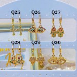 #Q Zarcillos nuevo  Oro chino 6&