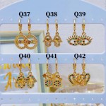 #Q Zarcillos nuevo  Oro chino 6&
