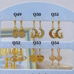 #Q Zarcillos nuevo  Oro chino 6&
