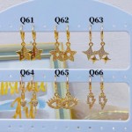 #Q Zarcillos nuevo  Oro chino 6&