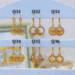 #Q Zarcillos nuevo  Oro chino 6&