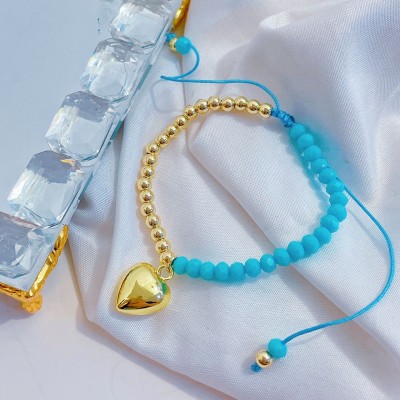 Pulsera ajustable con dije Corazon 12&