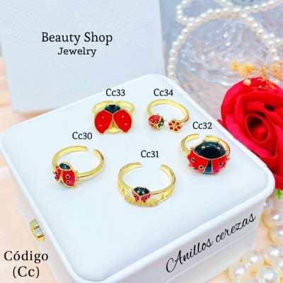 Anillo cereza oro chino 18k 