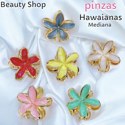 #001 Pinzas hawaianas medianas de metal 