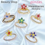#001 Pinzas hawaianas medianas de metal 