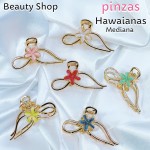 #001 Pinzas hawaianas medianas de metal 