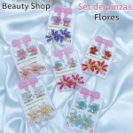 #001 Set de pinzas de flores 