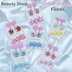 #001 Set de pinzas de flores 
