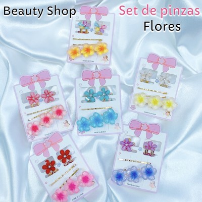 #001 Set de pinzas de flores 