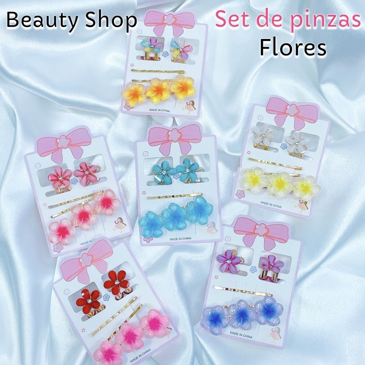 #001 Set de pinzas de flores 