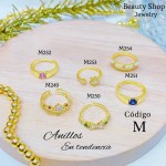 #A #m Anillos ajustable baño gold Field18k 