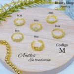 #A #m Anillos ajustable baño gold Field18k 