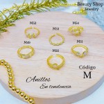 #A #m Anillos ajustable baño gold Field18k 