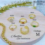#A #m Anillos ajustable baño gold Field18k 