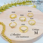 #A #m Anillos ajustable baño gold Field18k 