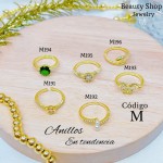 #A #m Anillos ajustable baño gold Field18k 