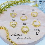 #A #m Anillos ajustable baño gold Field18k 