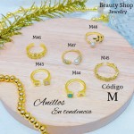 #A #m Anillos ajustable baño gold Field18k 