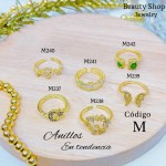 #A #m Anillos ajustable baño gold Field18k 