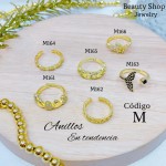 #A #m Anillos ajustable baño gold Field18k 