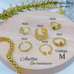 #A #m Anillos ajustable baño gold Field18k 