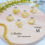 #A #m Anillos ajustable baño gold Field18k 