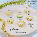 #A #m Anillos ajustable baño gold Field18k 