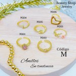 #A #m Anillos ajustable baño gold Field18k 