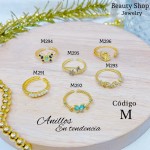 #A #m Anillos ajustable baño gold Field18k 