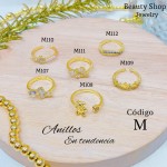 #A #m Anillos ajustable baño gold Field18k 