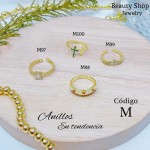 #A #m Anillos ajustable baño gold Field18k 