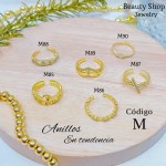 #A #m Anillos ajustable baño gold Field18k 