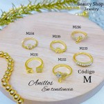 #A #m Anillos ajustable baño gold Field18k 