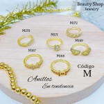 #A #m Anillos ajustable baño gold Field18k 