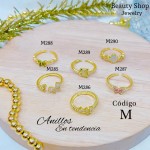 #A #m Anillos ajustable baño gold Field18k 