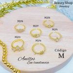 #A #m Anillos ajustable baño gold Field18k 