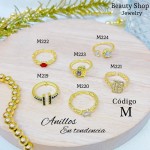 #A #m Anillos ajustable baño gold Field18k 