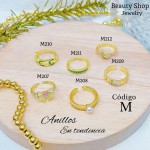 #A #m Anillos ajustable baño gold Field18k 