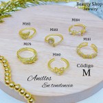 #A #m Anillos ajustable baño gold Field18k 