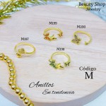 #A #m Anillos ajustable baño gold Field18k 