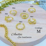 #A #m Anillos ajustable baño gold Field18k 