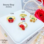 Anillo cereza oro chino 18k 