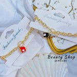 pulsera eslabon con dije oro chino 12.5&